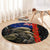 New Zealand Kiwi Soldier ANZAC Round Carpet Red Poppy Flower and Silver Fern Pattern LT03 - Polynesian Pride