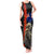 New Zealand Kiwi Soldier ANZAC Tank Maxi Dress Red Poppy Flower and Silver Fern Pattern LT03 Women Black - Polynesian Pride