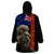 New Zealand Kiwi Soldier ANZAC Wearable Blanket Hoodie Red Poppy Flower and Silver Fern Pattern LT03 - Polynesian Pride