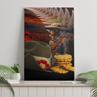 Slouch Hat and Biscuits ANZAC Canvas Wall Art with Soldier Silver Fern LT03 - Polynesian Pride