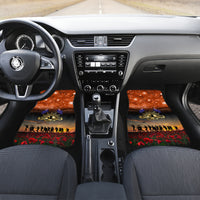 The Rising Sun Badge ANZAC Car Mats Last Post Field of Poppy Starry Night Style LT03 Set 2pcs - Front Black - Polynesian Pride