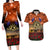 The Rising Sun Badge ANZAC Couples Matching Long Sleeve Bodycon Dress and Hawaiian Shirt Last Post Field of Poppy Starry Night Style LT03 Black - Polynesian Pride