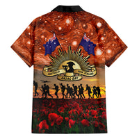 The Rising Sun Badge ANZAC Family Matching Off Shoulder Short Dress and Hawaiian Shirt Last Post Field of Poppy Starry Night Style LT03 - Polynesian Pride