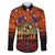 The Rising Sun Badge ANZAC Family Matching Puletasi and Hawaiian Shirt Last Post Field of Poppy Starry Night Style LT03 Dad's Shirt - Long Sleeve Black - Polynesian Pride