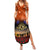 The Rising Sun Badge ANZAC Family Matching Summer Maxi Dress and Hawaiian Shirt Last Post Field of Poppy Starry Night Style LT03 Mom's Dress Black - Polynesian Pride