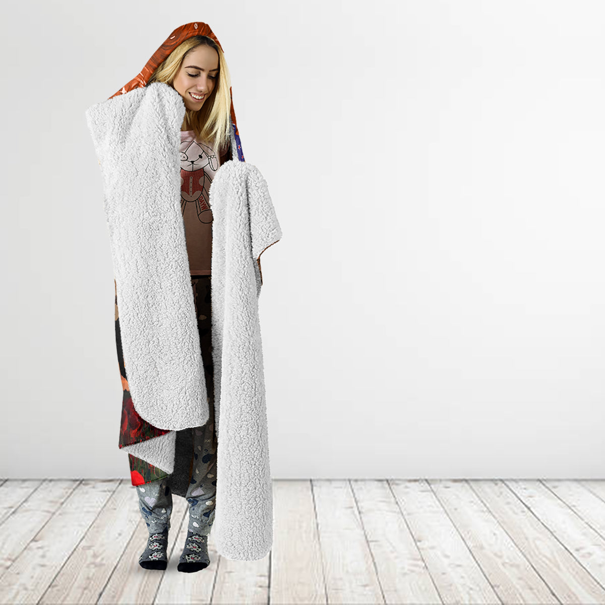 The Rising Sun Badge ANZAC Hooded Blanket Last Post Field of Poppy Starry Night Style LT03 - Polynesian Pride