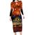 The Rising Sun Badge ANZAC Long Sleeve Bodycon Dress Last Post Field of Poppy Starry Night Style LT03 Long Dress Black - Polynesian Pride