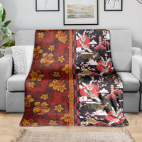 Japanese Culture Hawaii Style Blanket Hawaiian Tribal and Japanese Pattern Together Culture LT03 - Polynesian Pride