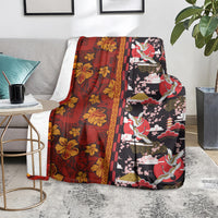 Japanese Culture Hawaii Style Blanket Hawaiian Tribal and Japanese Pattern Together Culture LT03 - Polynesian Pride