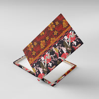 Japanese Culture Hawaii Style Canvas Wall Art Hawaiian Tribal and Japanese Pattern Together Culture LT03 With Frame Red - Polynesian Pride