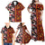 Pan-Pacific Festival Family Matching Off Shoulder Maxi Dress and Hawaiian Shirt Hawaiian Tribal and Japanese Pattern Together Culture