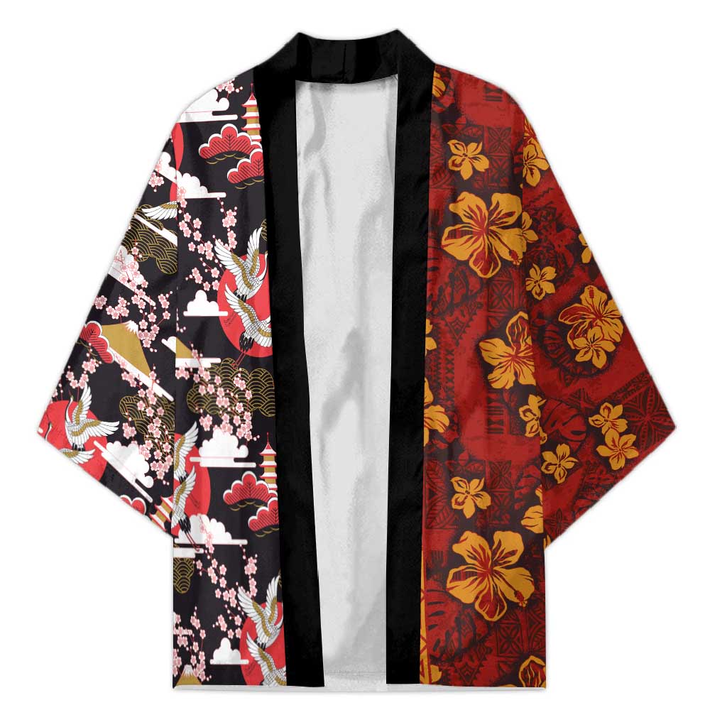 Japanese Culture Hawaii Style Kimono Hawaiian Tribal and Japanese Pattern Together Culture - Polynesian Pride