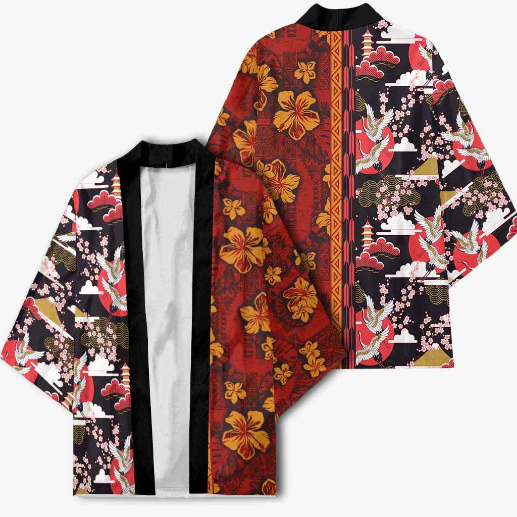 Japanese Culture Hawaii Style Kimono Hawaiian Tribal and Japanese Pattern Together Culture - Polynesian Pride