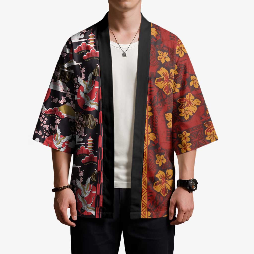 Japanese Culture Hawaii Style Kimono Hawaiian Tribal and Japanese Pattern Together Culture - Polynesian Pride