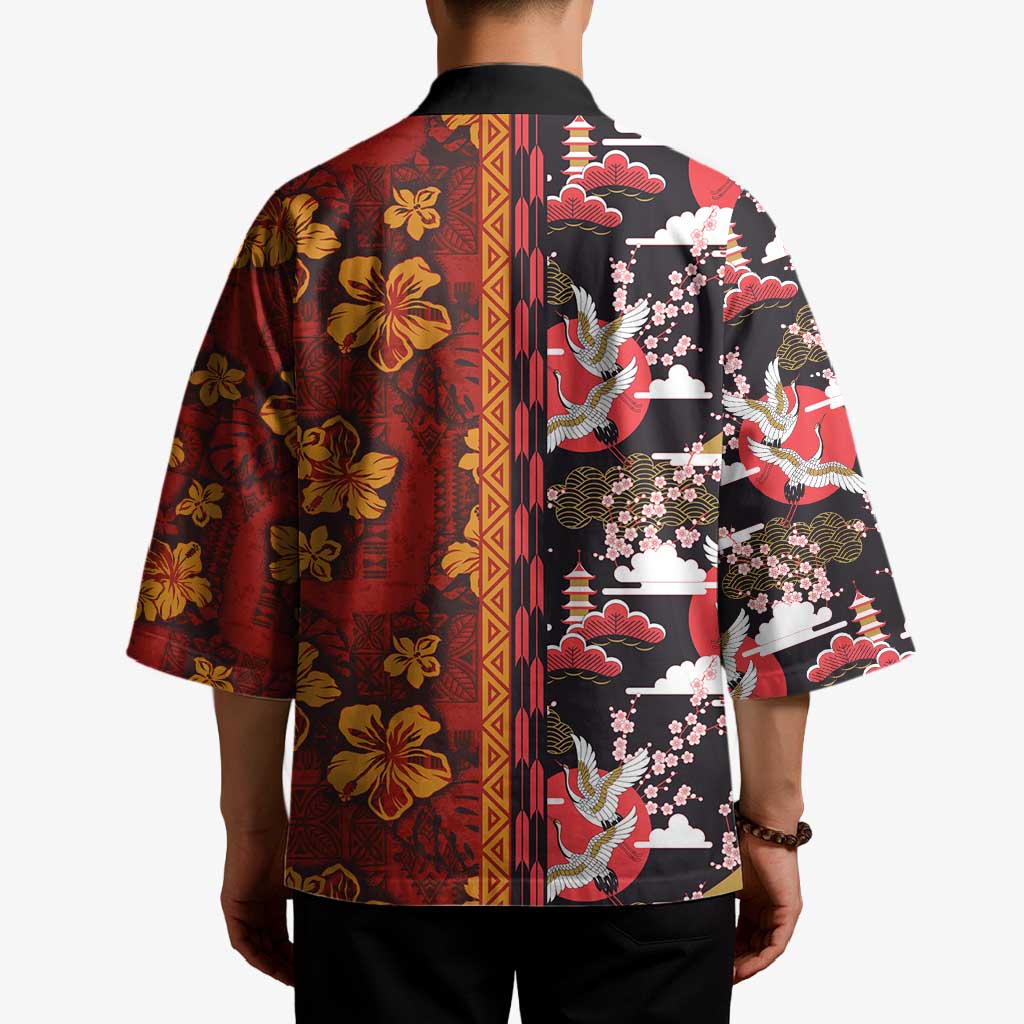 Japanese Culture Hawaii Style Kimono Hawaiian Tribal and Japanese Pattern Together Culture - Polynesian Pride