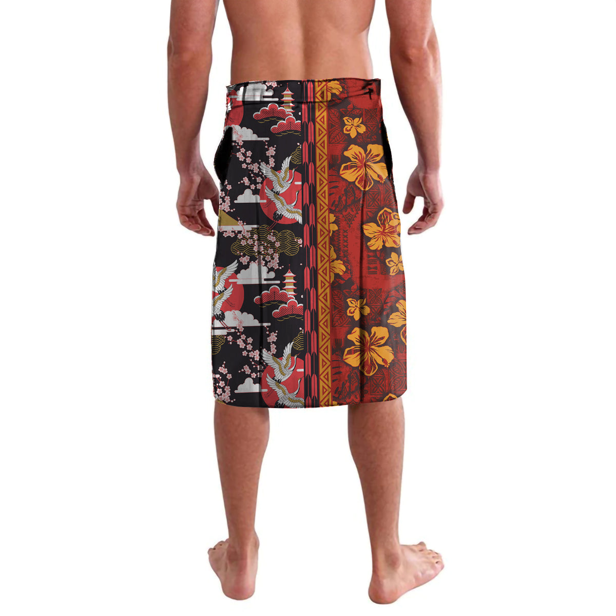 Japanese Culture Hawaii Style Lavalava Hawaiian Tribal and Japanese Pattern Together Culture LT03 - Polynesian Pride