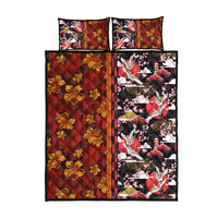 Japanese Culture Hawaii Style Quilt Bed Set Hawaiian Tribal and Japanese Pattern Together Culture LT03 - Polynesian Pride