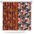 Pan-Pacific Festival Shower Curtain Hawaiian Tribal and Japanese Pattern Together Culture