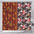 Pan-Pacific Festival Shower Curtain Hawaiian Tribal and Japanese Pattern Together Culture