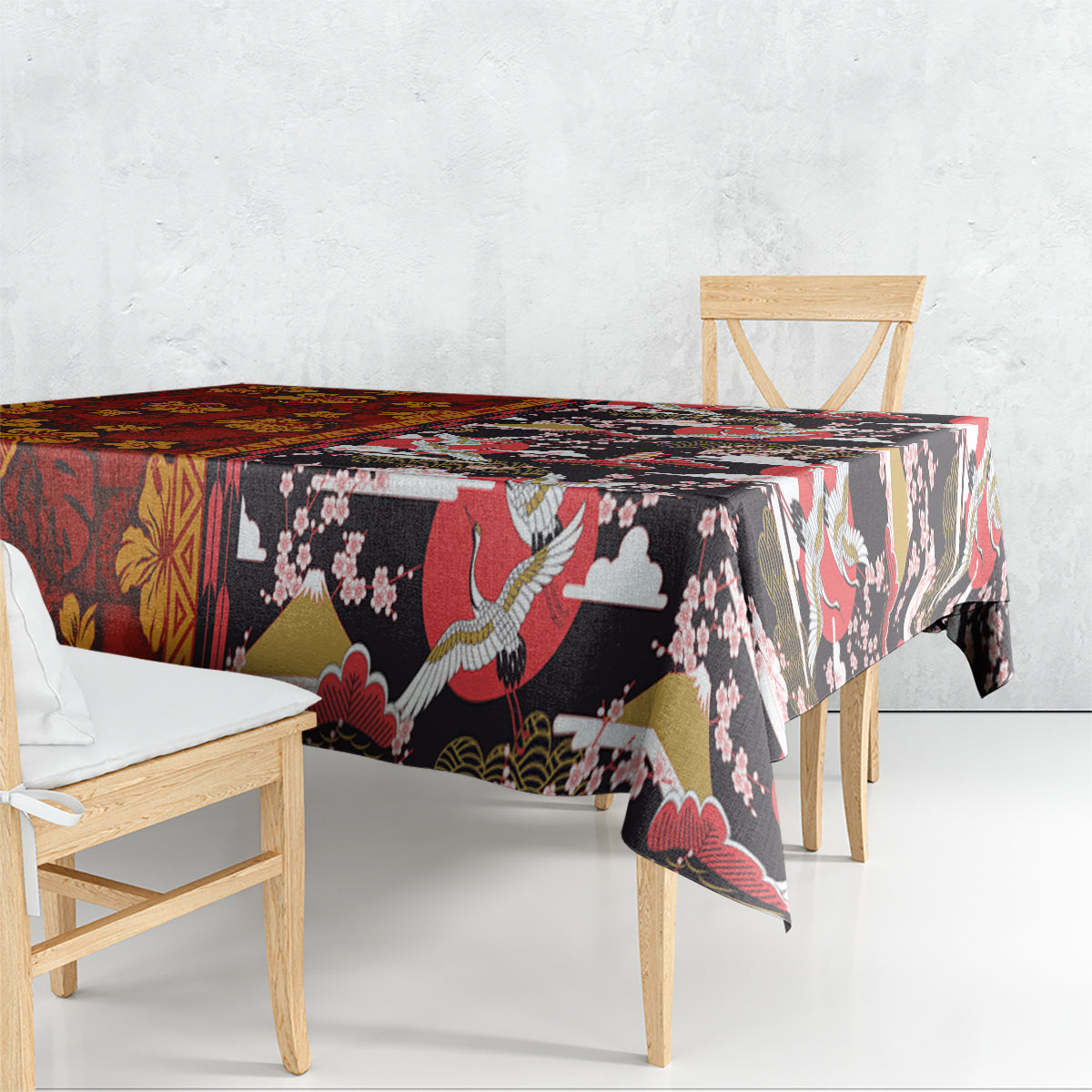 Japanese Culture Hawaii Style Tablecloth Hawaiian Tribal and Japanese Pattern Together Culture LT03 - Polynesian Pride