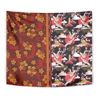Japanese Culture Hawaii Style Tapestry Hawaiian Tribal and Japanese Pattern Together Culture LT03 - Polynesian Pride