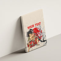 Personalised Japanese Culture Hawaii Style Canvas Wall Art Japanese Samurai with Hawaiian Pattern LT03 - Polynesian Pride