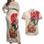 Personalised Pan-Pacific Festival Couples Matching Off Shoulder Maxi Dress and Hawaiian Shirt Japanese Samurai with Hawaiian Pattern