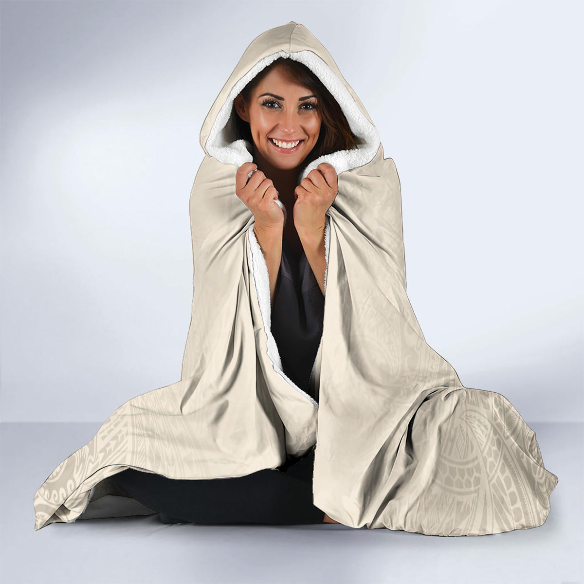 Personalised Japanese Culture Hawaii Style Hooded Blanket Japanese Samurai with Hawaiian Pattern LT03 - Polynesian Pride