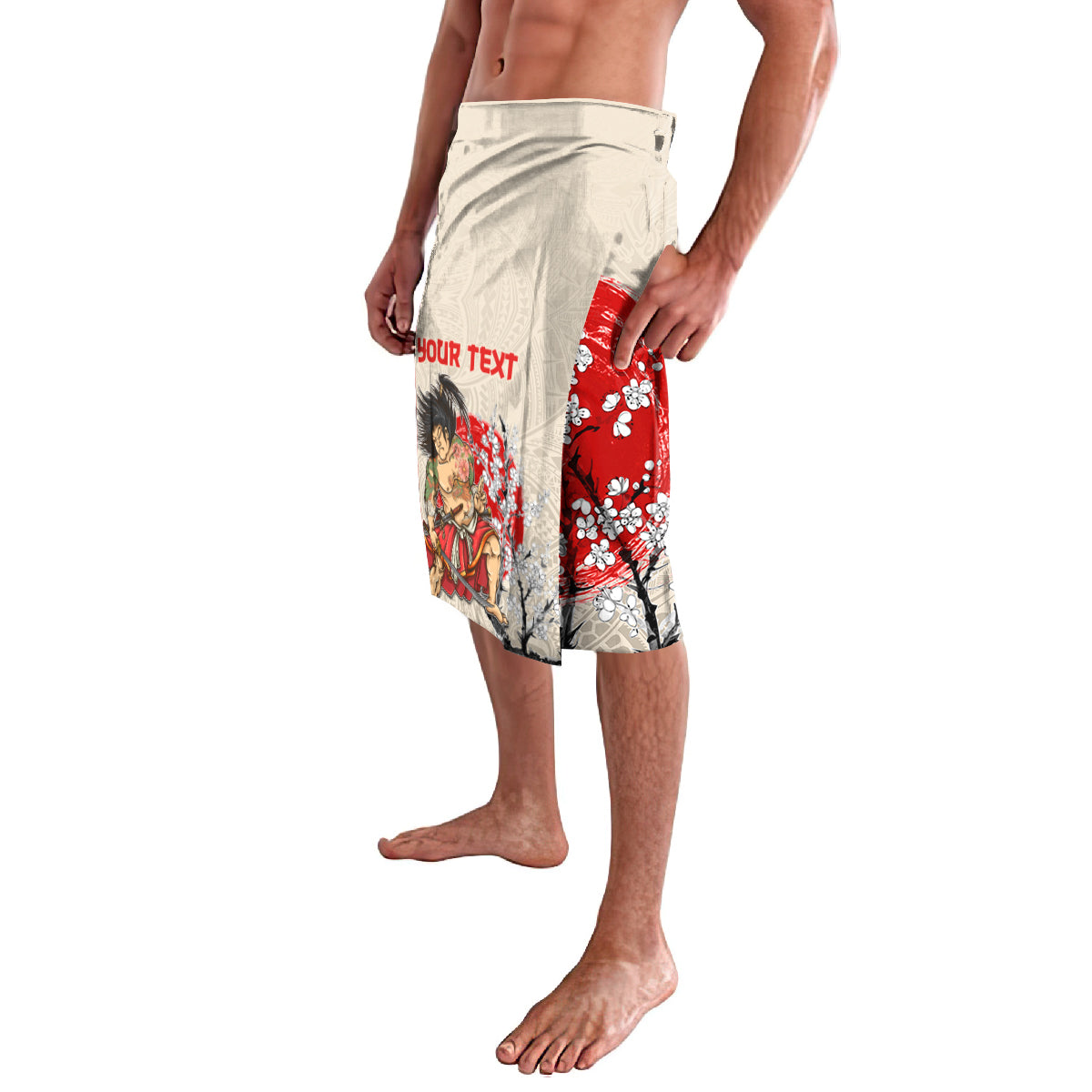Personalised Japanese Culture Hawaii Style Lavalava Japanese Samurai with Hawaiian Pattern LT03 - Polynesian Pride