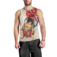 Personalised Japanese Culture Hawaii Style Men Tank Top Japanese Samurai with Hawaiian Pattern LT03 - Polynesian Pride