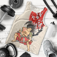 Personalised Japanese Culture Hawaii Style Men Tank Top Japanese Samurai with Hawaiian Pattern LT03 - Polynesian Pride