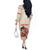 Personalised Pan-Pacific Festival Off The Shoulder Long Sleeve Dress Japanese Samurai with Hawaiian Pattern