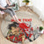 Personalised Pan-Pacific Festival Round Carpet Japanese Samurai with Hawaiian Pattern