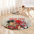 Personalised Pan-Pacific Festival Round Carpet Japanese Samurai with Hawaiian Pattern