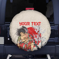Personalised Japanese Culture Hawaii Style Spare Tire Cover Japanese Samurai with Hawaiian Pattern LT03 - Polynesian Pride