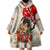 Personalised Pan-Pacific Festival Wearable Blanket Hoodie Japanese Samurai with Hawaiian Pattern