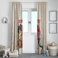 Personalised Japanese Culture Hawaii Style Window Curtain Japanese Samurai with Hawaiian Pattern LT03 - Polynesian Pride