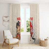Personalised Japanese Culture Hawaii Style Window Curtain Japanese Samurai with Hawaiian Pattern LT03 - Polynesian Pride