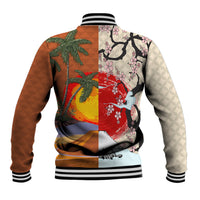 Japanese Culture Hawaii Style Baseball Jacket Mauna Kea and Fuji Mountains LT03 - Polynesian Pride