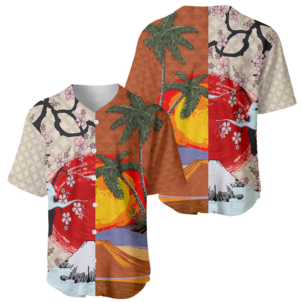 Pan-Pacific Festival Baseball Jersey Mauna Kea and Fuji Mountains