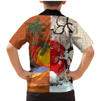 Pan-Pacific Festival Family Matching Mermaid Dress and Hawaiian Shirt Mauna Kea and Fuji Mountains