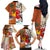 Pan-Pacific Festival Family Matching Off The Shoulder Long Sleeve Dress and Hawaiian Shirt Mauna Kea and Fuji Mountains