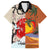 Pan-Pacific Festival Family Matching Off Shoulder Short Dress and Hawaiian Shirt Mauna Kea and Fuji Mountains