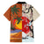 Pan-Pacific Festival Family Matching Off Shoulder Short Dress and Hawaiian Shirt Mauna Kea and Fuji Mountains