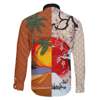 Japanese Culture Hawaii Style Family Matching Summer Maxi Dress and Hawaiian Shirt Mauna Kea and Fuji Mountains LT03 - Polynesian Pride
