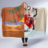 Japanese Culture Hawaii Style Hooded Blanket Mauna Kea and Fuji Mountains LT03 - Polynesian Pride