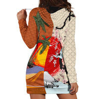 Japanese Culture Hawaii Style Hoodie Dress Mauna Kea and Fuji Mountains LT03 - Polynesian Pride