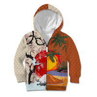 Pan-Pacific Festival Kid Hoodie Mauna Kea and Fuji Mountains