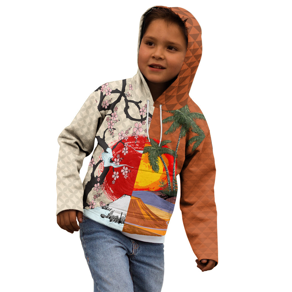 Pan-Pacific Festival Kid Hoodie Mauna Kea and Fuji Mountains