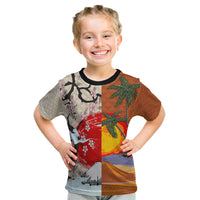 Pan-Pacific Festival Kid T Shirt Mauna Kea and Fuji Mountains